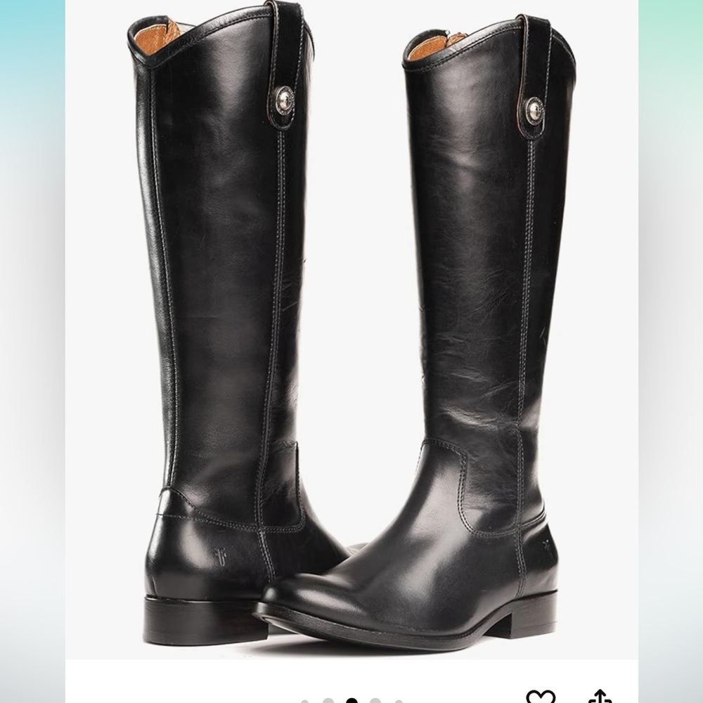 NEW Melissa inside zip black 6 Frye Boots tall boot riding heeled leather
